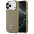 Husă Guess Grained Triangle Logo MagSafe pentru iPhone 17 Pro Max – maro — imagine 1