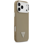 Husă Guess Grained Triangle Logo MagSafe pentru iPhone 17 Pro Max – maro — imagine 4