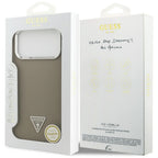Husă Guess Grained Triangle Logo MagSafe pentru iPhone 17 Pro Max – maro — imagine 7