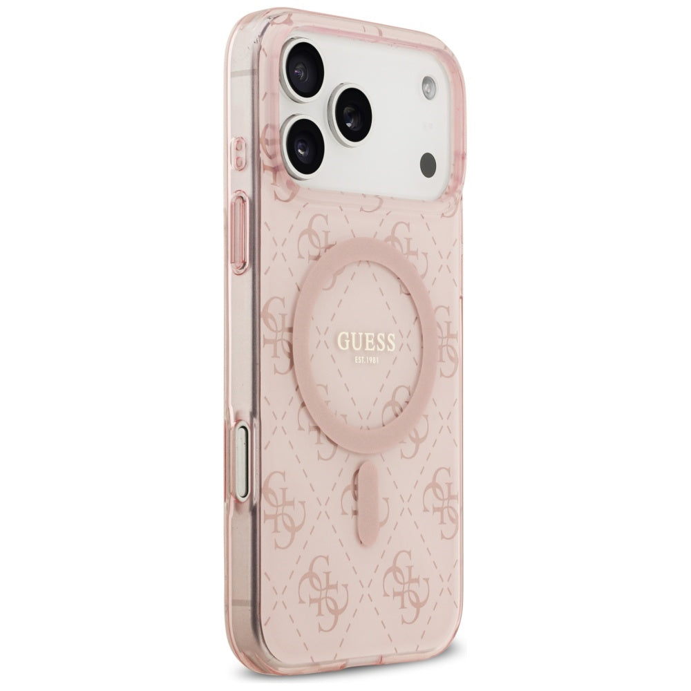 Husă Guess IML 4G Background MagSafe pentru iPhone 17 Pro Max – roz — imagine 3