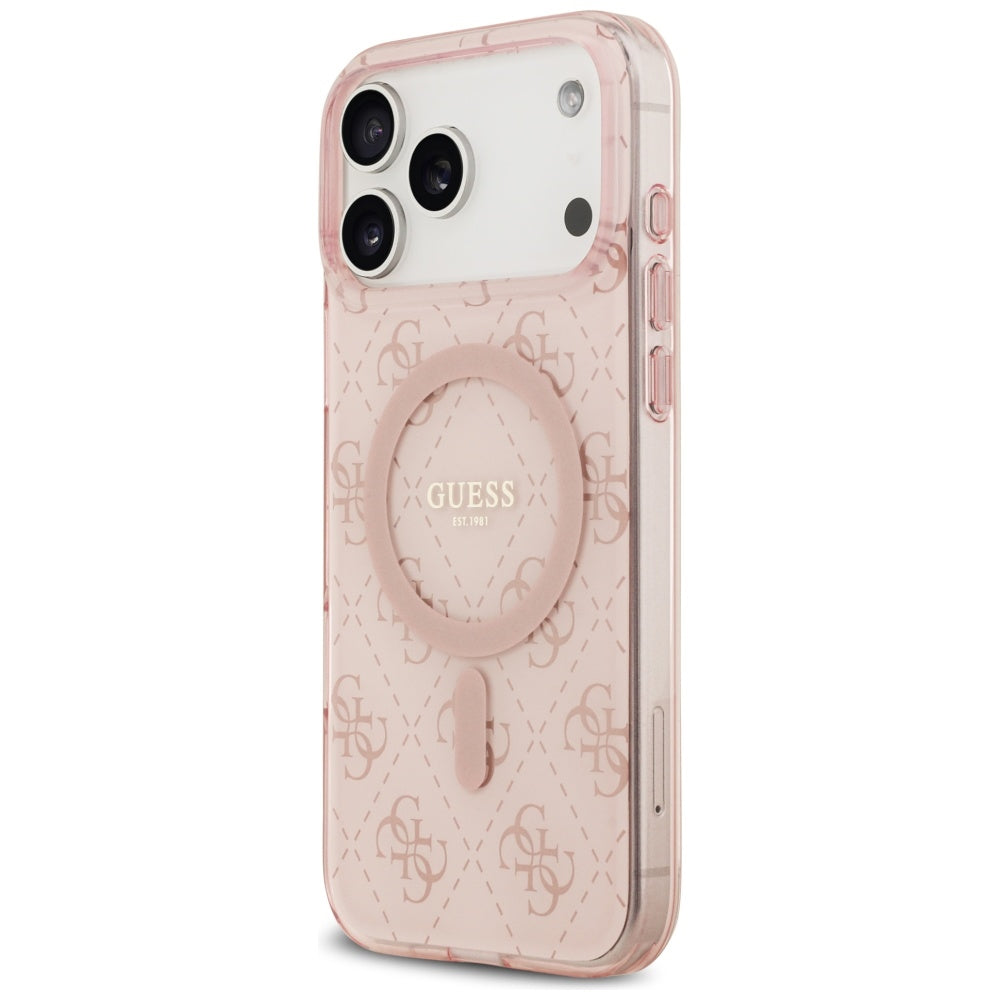 Husă Guess IML 4G Background MagSafe pentru iPhone 17 Pro Max – roz — imagine 4