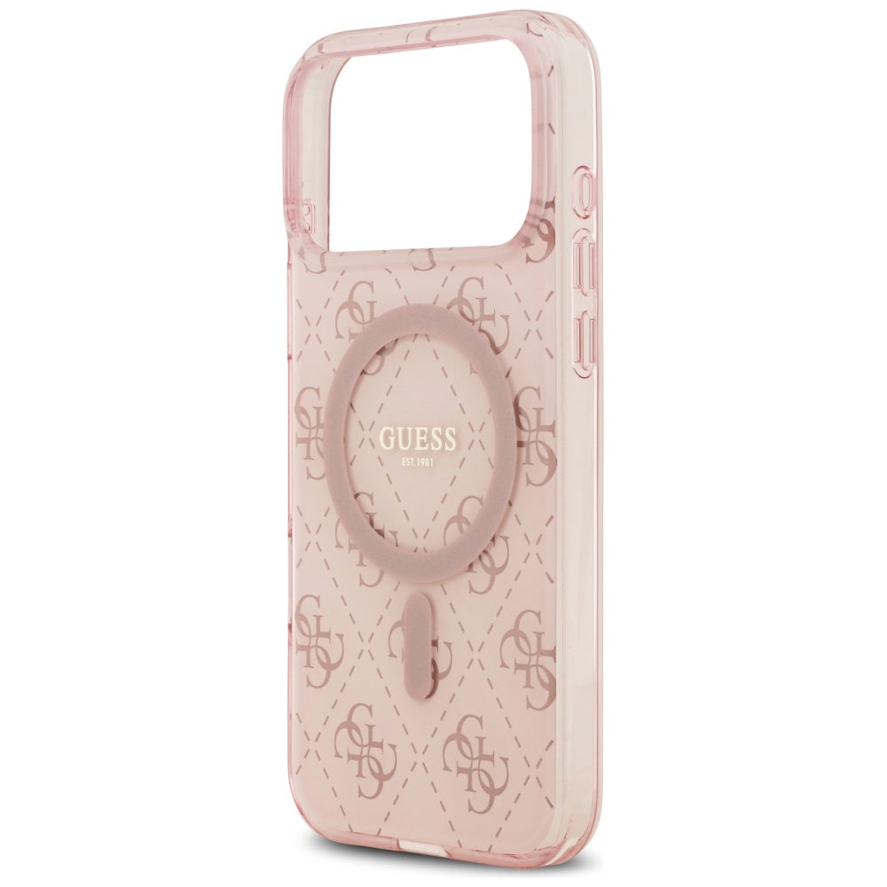 Husă Guess IML 4G Background MagSafe pentru iPhone 17 Pro Max – roz — imagine 5