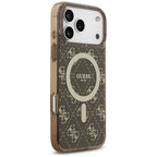 Husă Guess IML 4G Background MagSafe pentru iPhone 17 Pro Max – maro — imagine 2