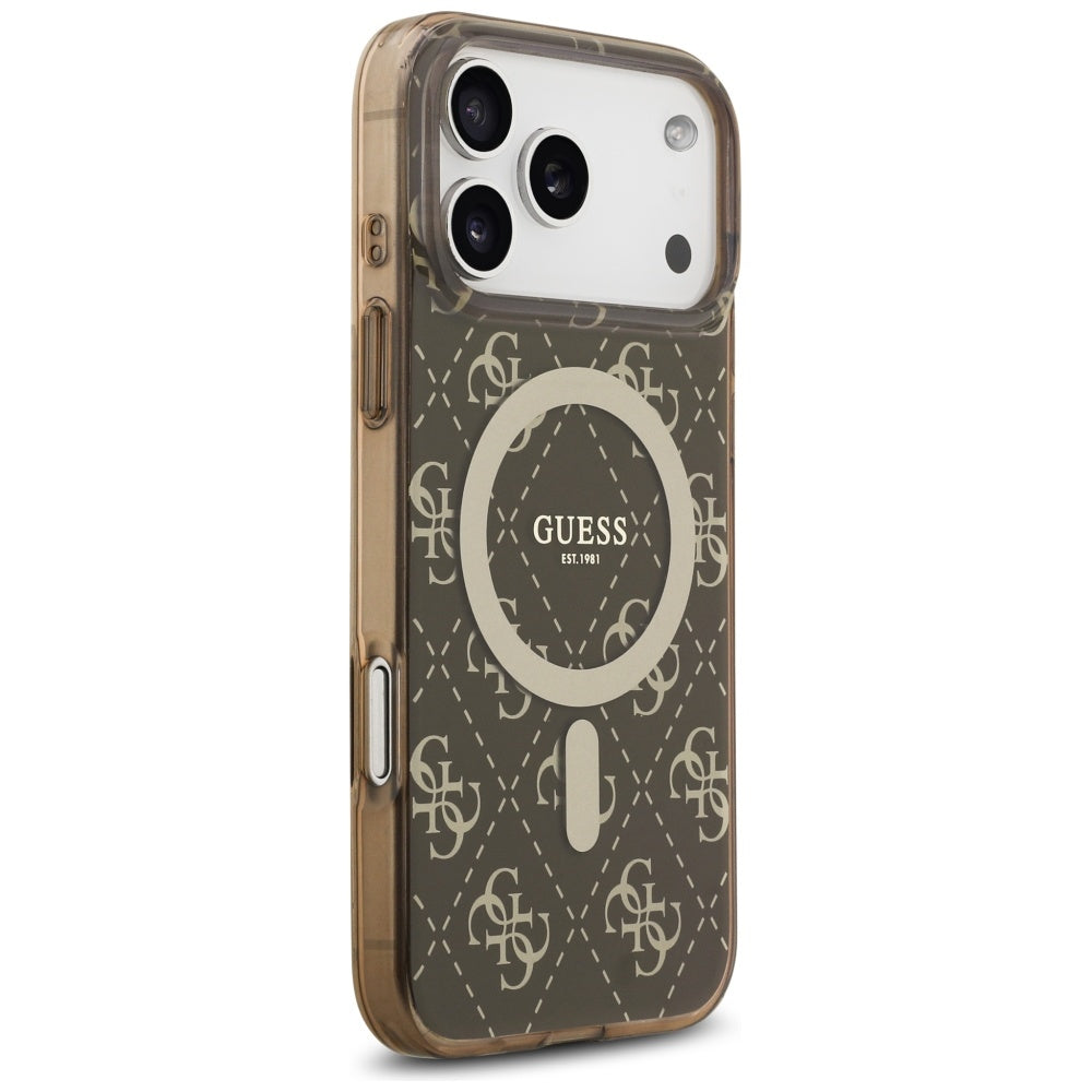 Husă Guess IML 4G Background MagSafe pentru iPhone 17 Pro Max – maro — imagine 2
