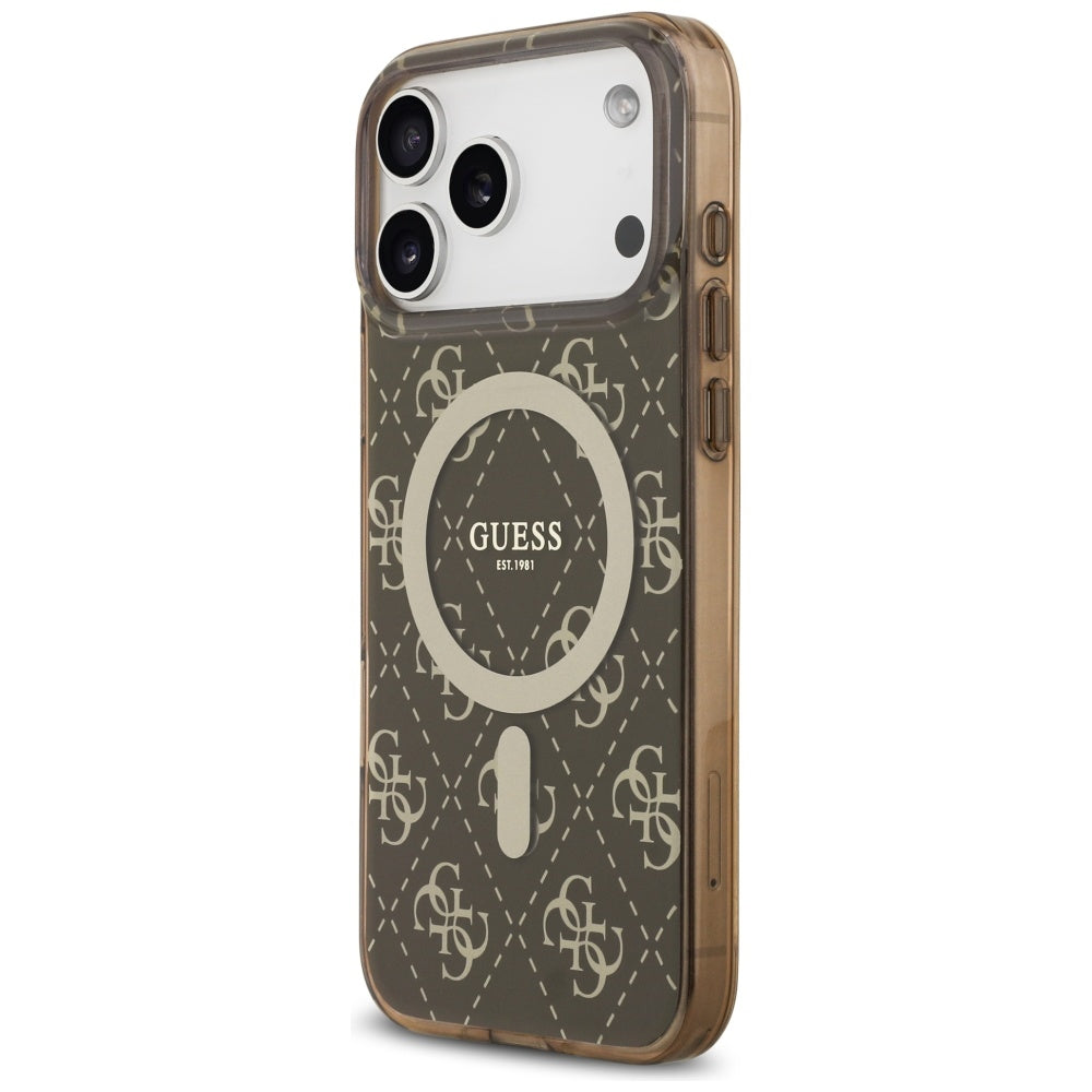 Husă Guess IML 4G Background MagSafe pentru iPhone 17 Pro Max – maro — imagine 3