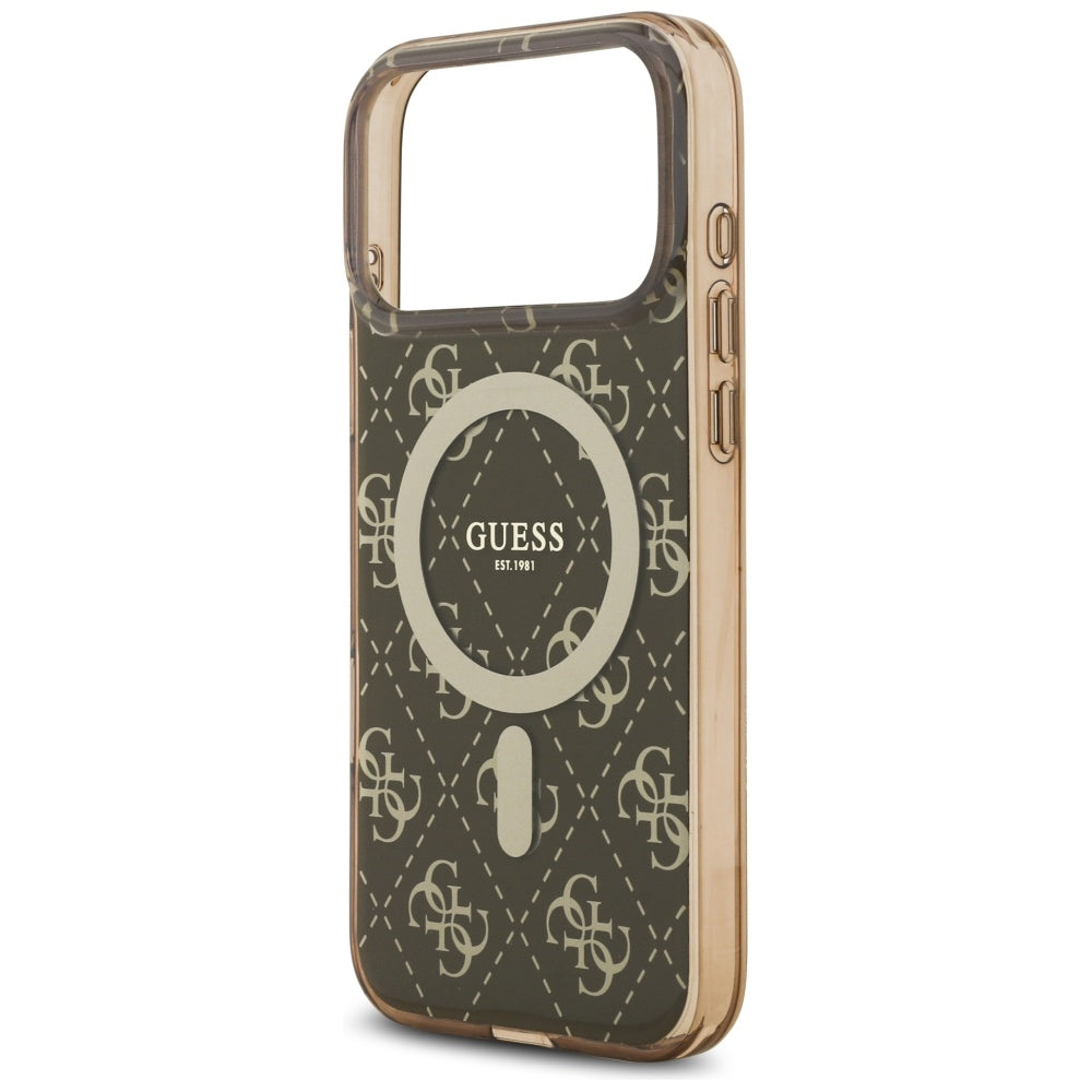 Husă Guess IML 4G Background MagSafe pentru iPhone 17 Pro Max – maro — imagine 4