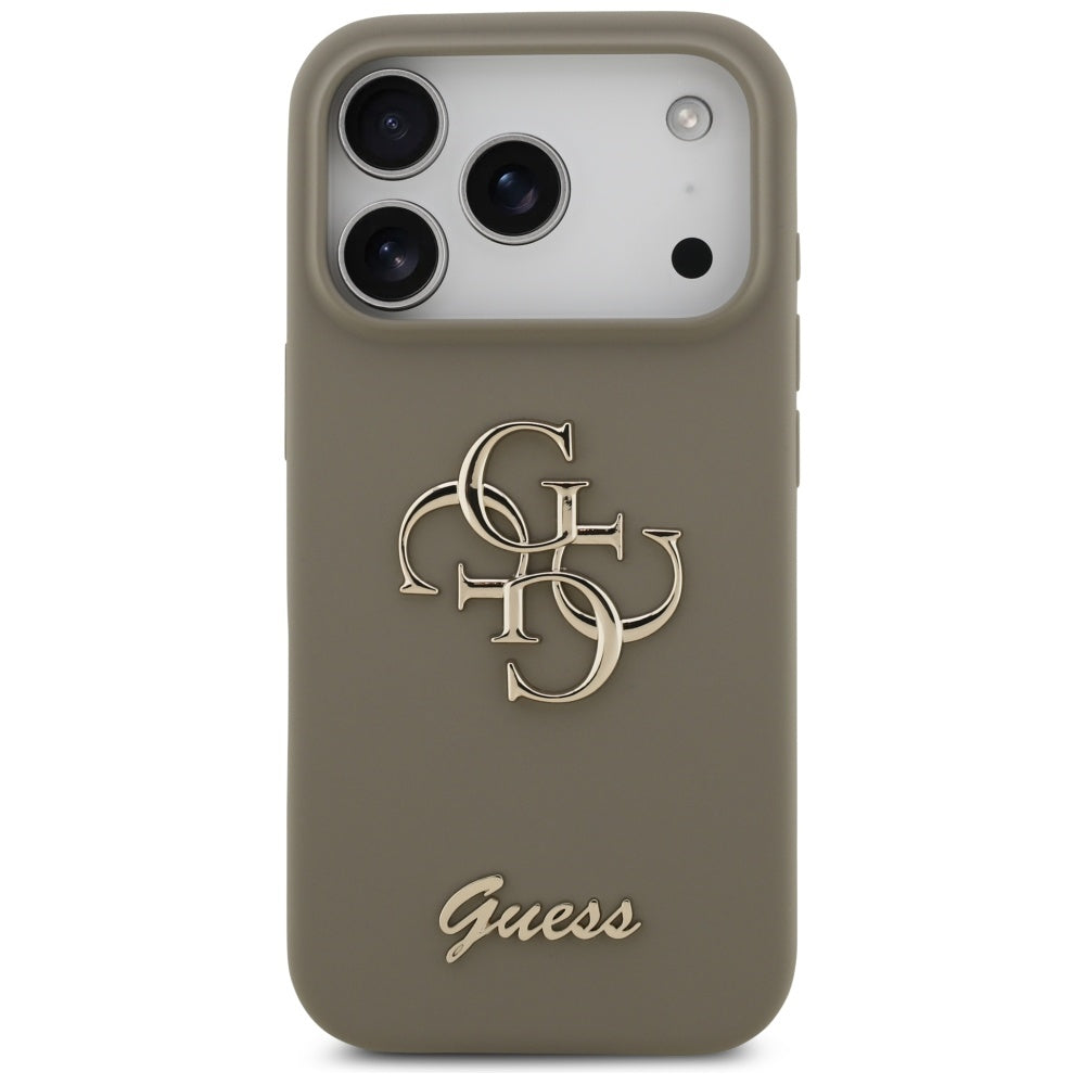Husă Guess Silicone Big 4G Script pentru iPhone 17 Pro Max – maro — imagine 2