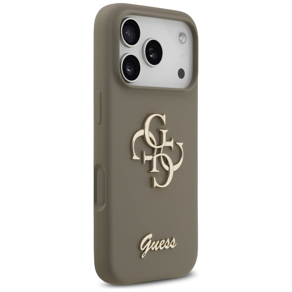 Husă Guess Silicone Big 4G Script pentru iPhone 17 Pro Max – maro — imagine 6