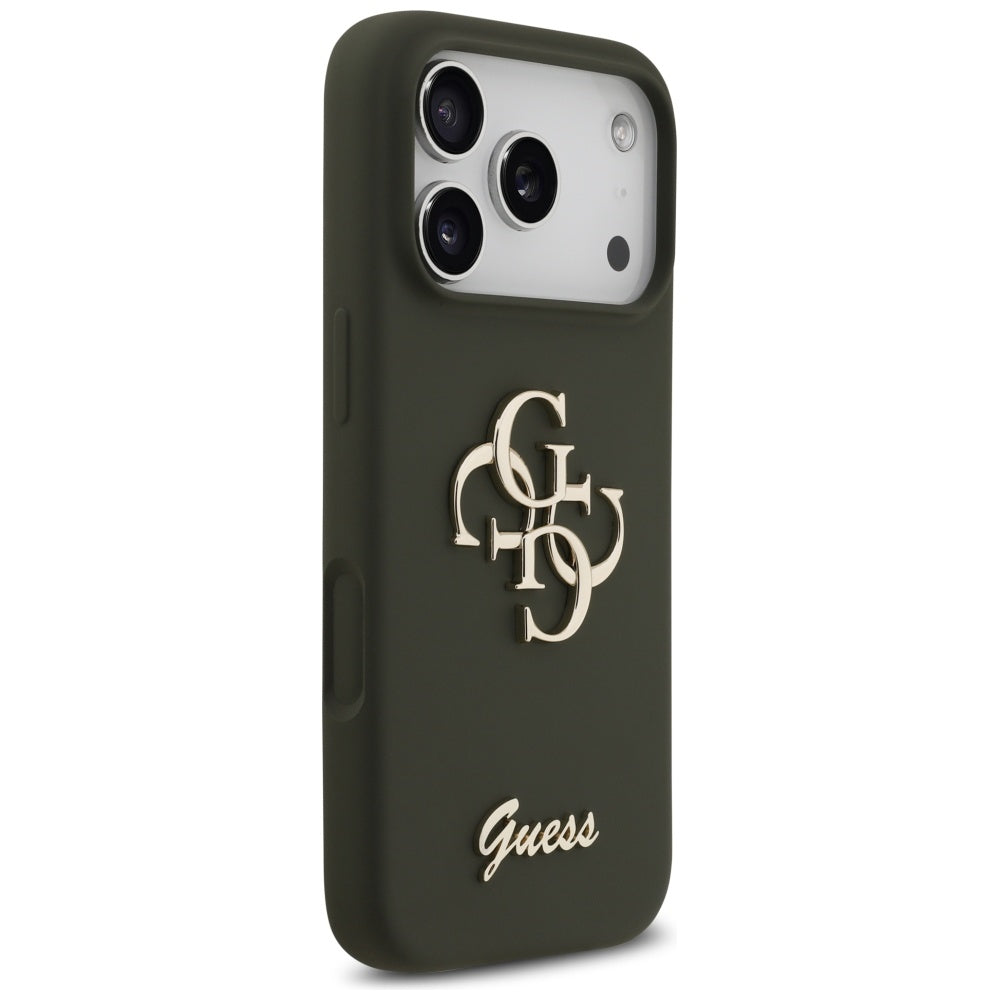 Husă Guess Silicone Big 4G Script pentru iPhone 17 Pro Max – kaki — imagine 3