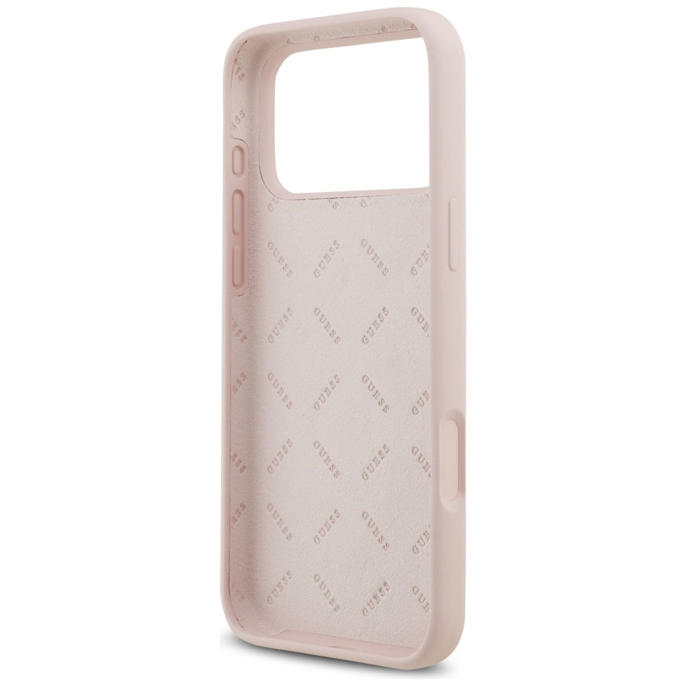 Husă Guess Silicone Big 4G Script pentru iPhone 17 Pro Max – roz deschis — imagine 5
