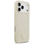 Husă Guess Croco Triangle Logo MagSafe pentru iPhone 17 Pro Max – auriu — imagine 6