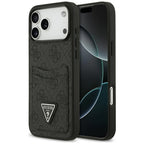 Husă Guess Hardcase 4G Double Card Triangle pentru iPhone 17 Pro Max – negru — imagine 1