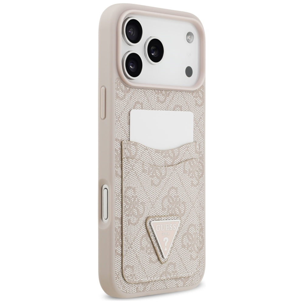 Husă Guess Hardcase 4G Double Card Triangle pentru iPhone 17 Pro Max – roz — imagine 4