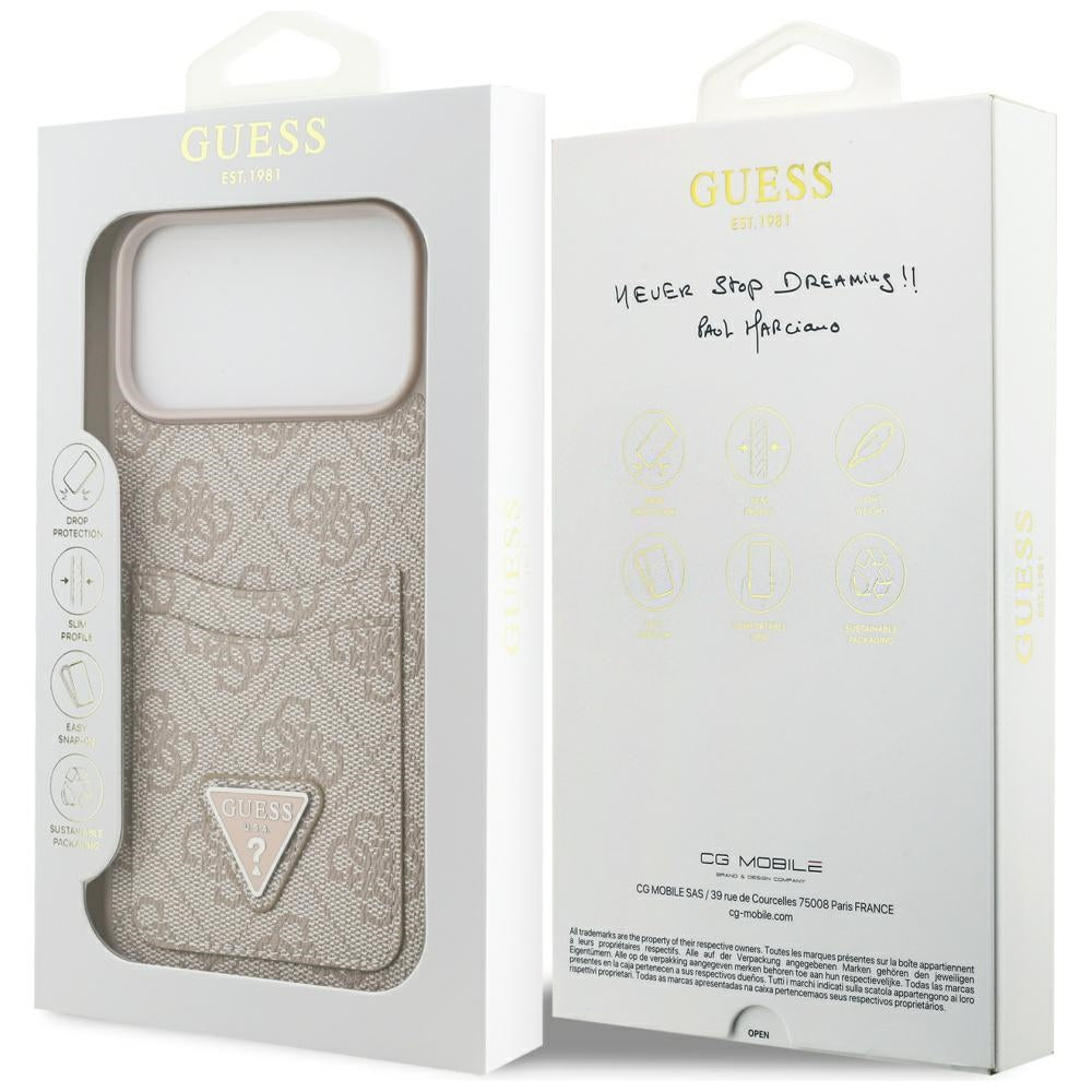 Husă Guess Hardcase 4G Double Card Triangle pentru iPhone 17 Pro Max – roz — imagine 7