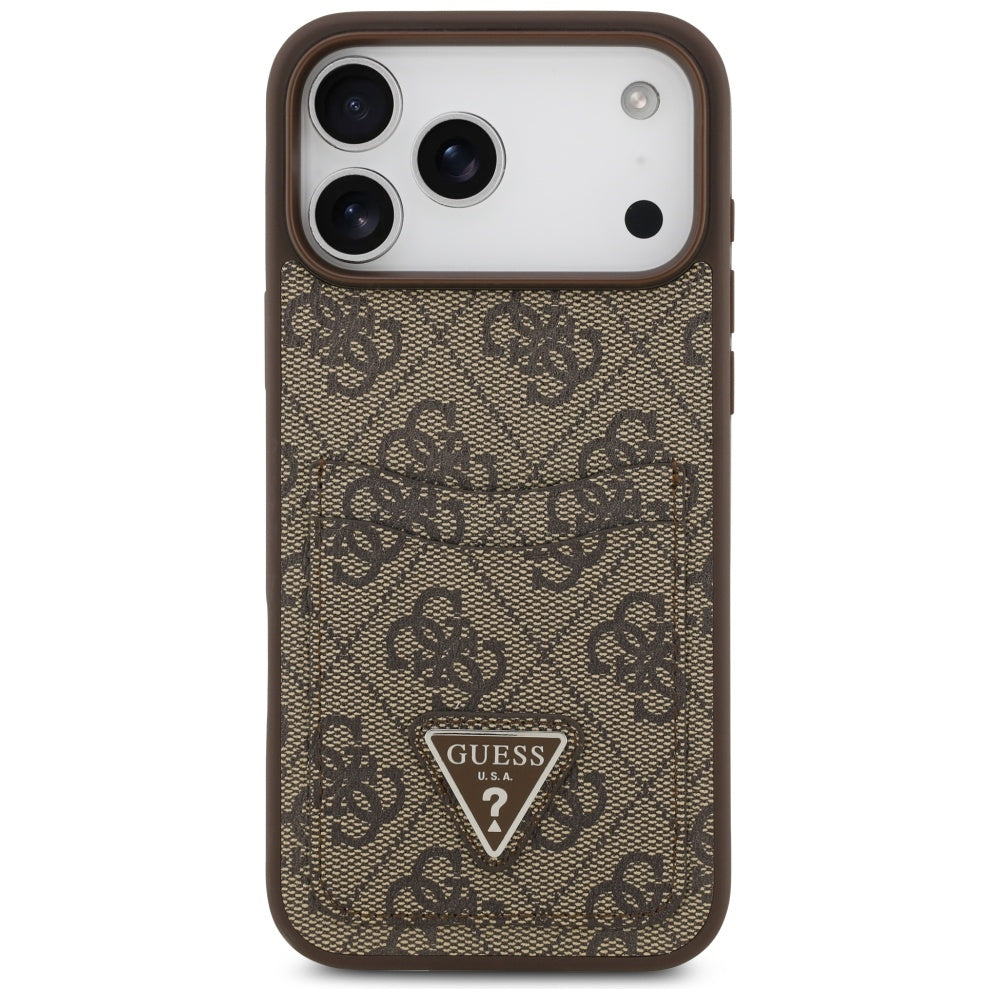 Husă Guess Hardcase 4G Double Card Triangle pentru iPhone 17 Pro Max – maro — imagine 2