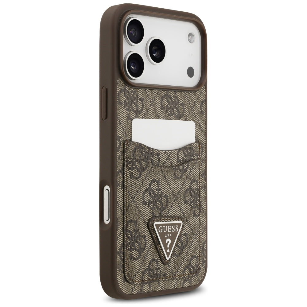 Husă Guess Hardcase 4G Double Card Triangle pentru iPhone 17 Pro Max – maro — imagine 5