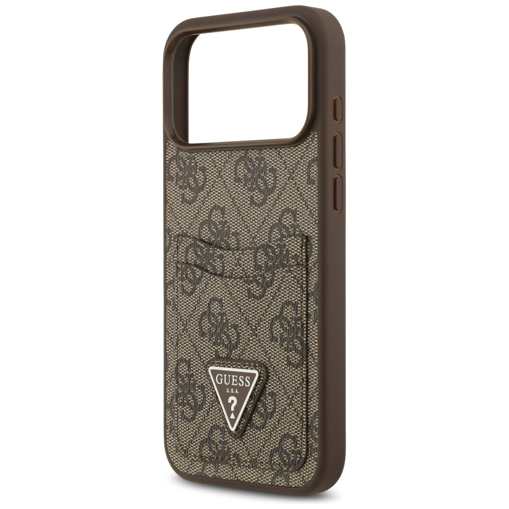 Husă Guess Hardcase 4G Double Card Triangle pentru iPhone 17 Pro Max – maro — imagine 6