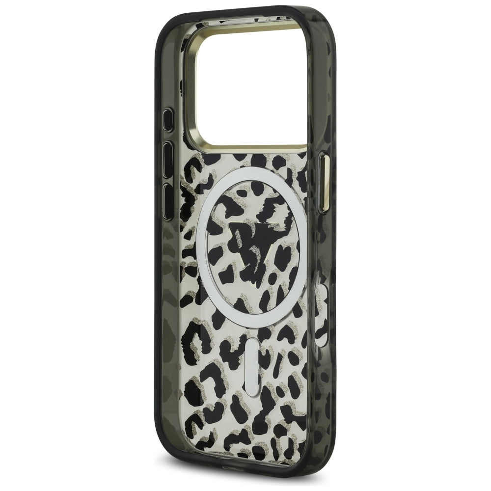 Husă Guess Leopard Glitter MagSafe pentru iPhone 17 Pro Max – negru — imagine 4