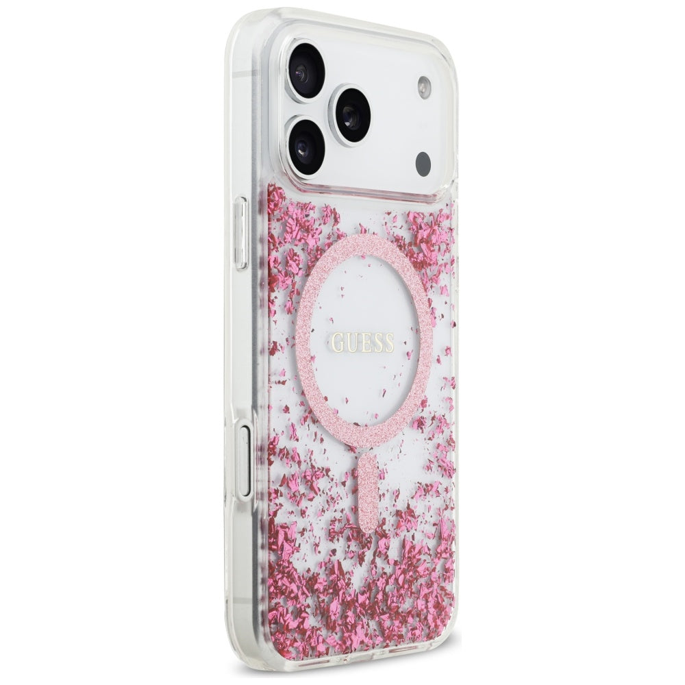 Husă Guess Resin Bottom Glitter MagSafe pentru iPhone 17 Pro Max – roz (GUHMP17XRGRGEP) — imagine 2