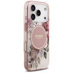 Husă Guess IML Flower & Tonal Circle MagSafe pentru iPhone 17 Pro Max – roz — imagine 4
