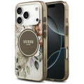 Husă Guess IML Flower & Tonal Circle MagSafe pentru iPhone 17 Pro Max – maro — imagine 1