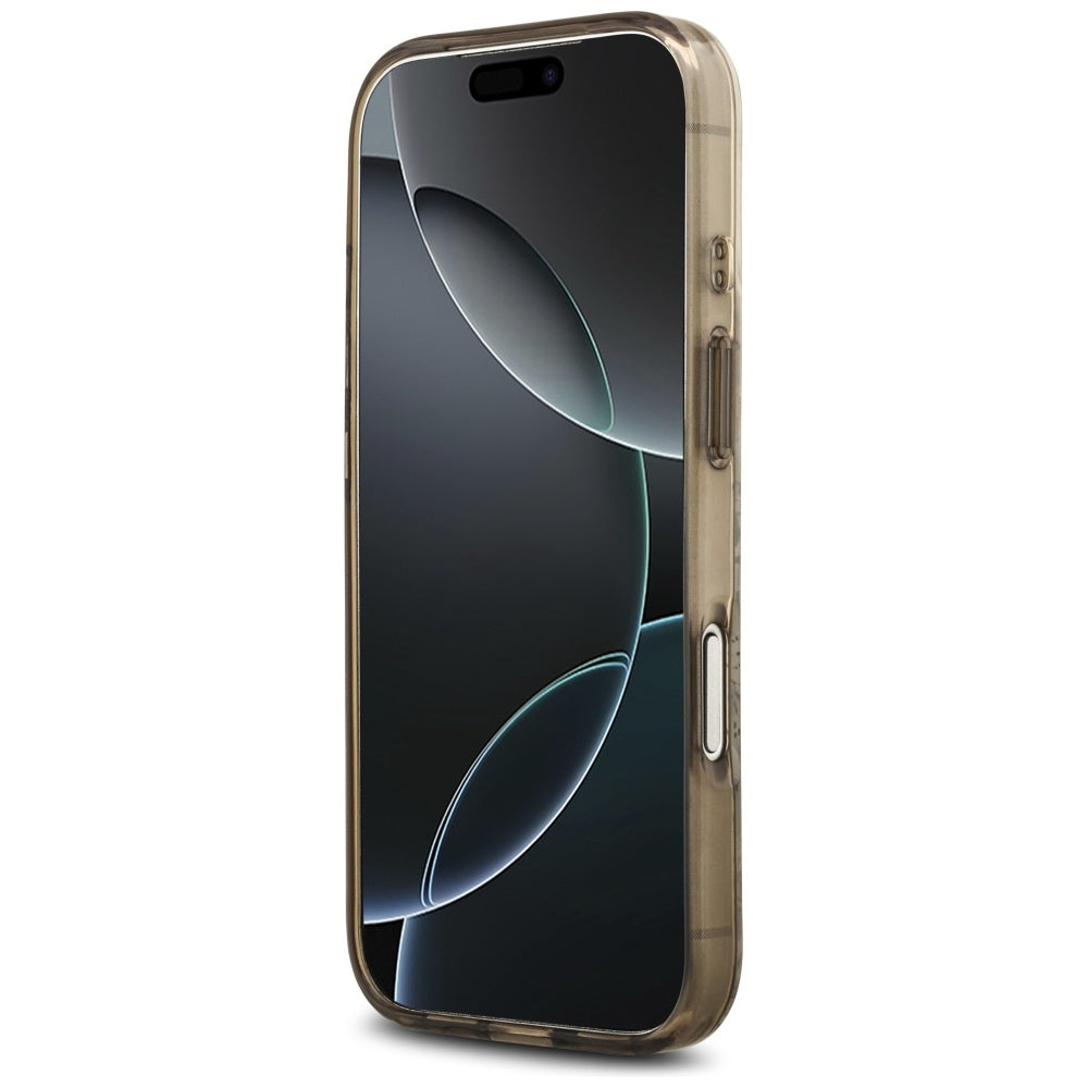 Husă Guess IML Flower & Tonal Circle MagSafe pentru iPhone 17 Pro Max – maro — imagine 4