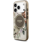 Husă Guess IML Flower & Tonal Circle MagSafe pentru iPhone 17 Pro Max – maro — imagine 5