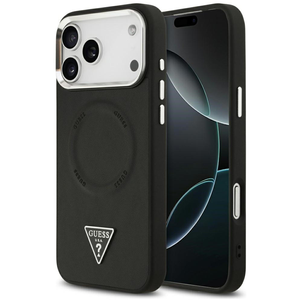 Husă Guess Hardcase Triangle Logo MagSafe pentru iPhone 17 Pro Max – negru — imagine 1