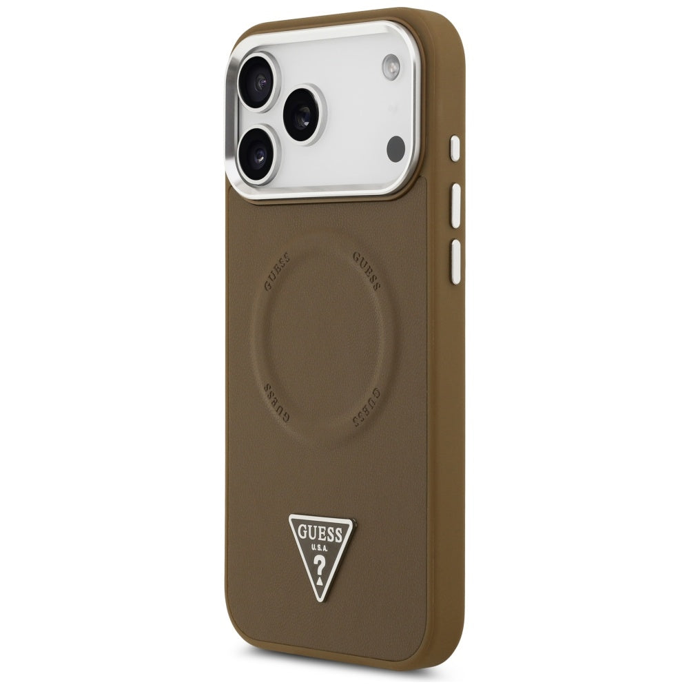 Husă Guess Hardcase Triangle Logo MagSafe pentru iPhone 17 Pro Max – maro — imagine 3