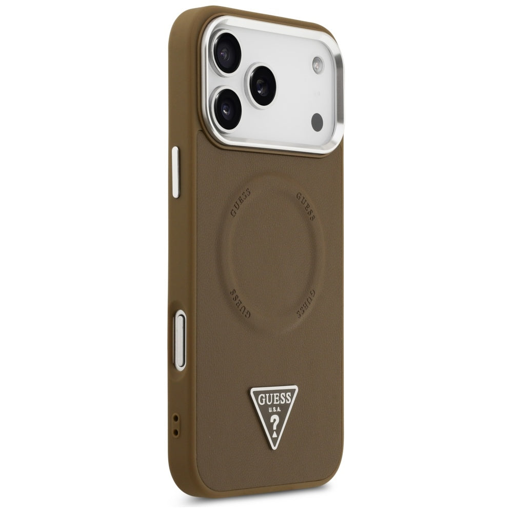 Husă Guess Hardcase Triangle Logo MagSafe pentru iPhone 17 Pro Max – maro — imagine 4