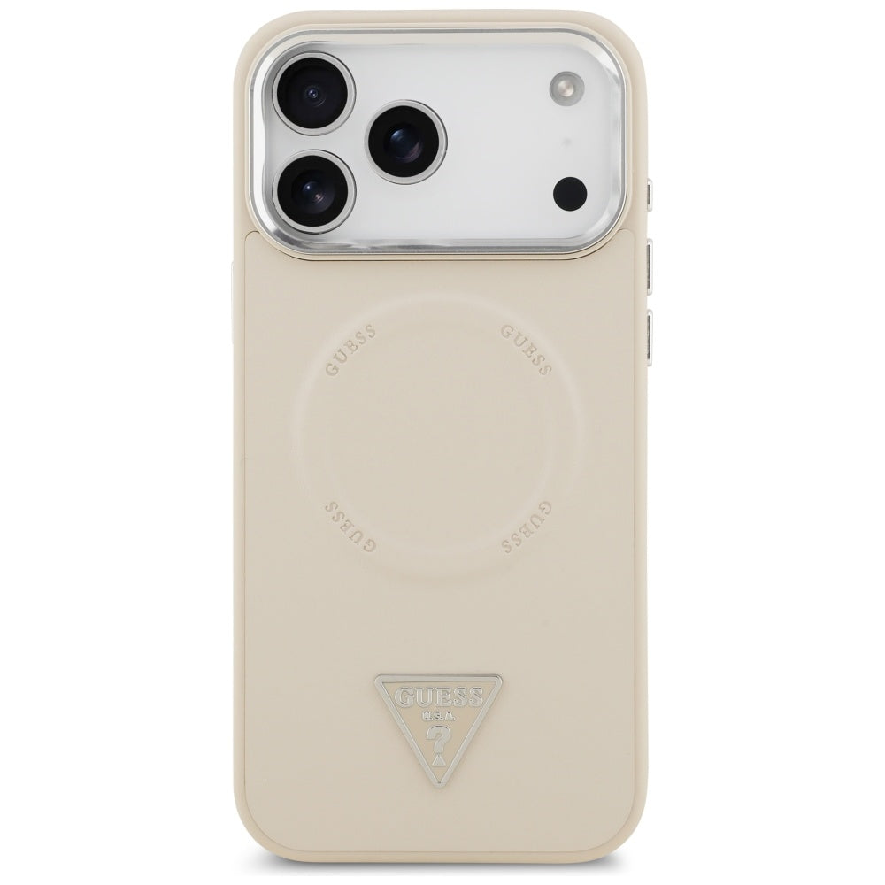 Husă Guess Hardcase Triangle Logo MagSafe pentru iPhone 17 Pro Max – bej — imagine 2