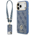 Husă Guess 4G Strass Logo with Big Strap Metal Button MagSafe pentru iPhone 17 Pro Max – albastru — imagine 1