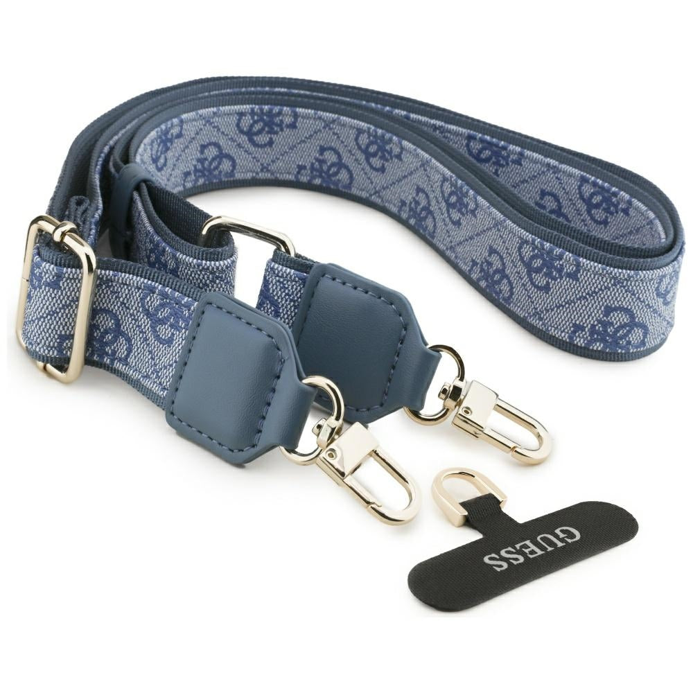 Husă Guess 4G Strass Logo with Big Strap Metal Button MagSafe pentru iPhone 17 Pro Max – albastru — imagine 5