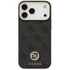 Husă Guess 4G Strass Logo with Big Strap Metal Button MagSafe pentru iPhone 17 Pro Max – negru — imagine 2