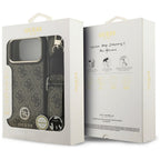 Husă Guess 4G Strass Logo with Big Strap Metal Button MagSafe pentru iPhone 17 Pro Max – maro — imagine 7