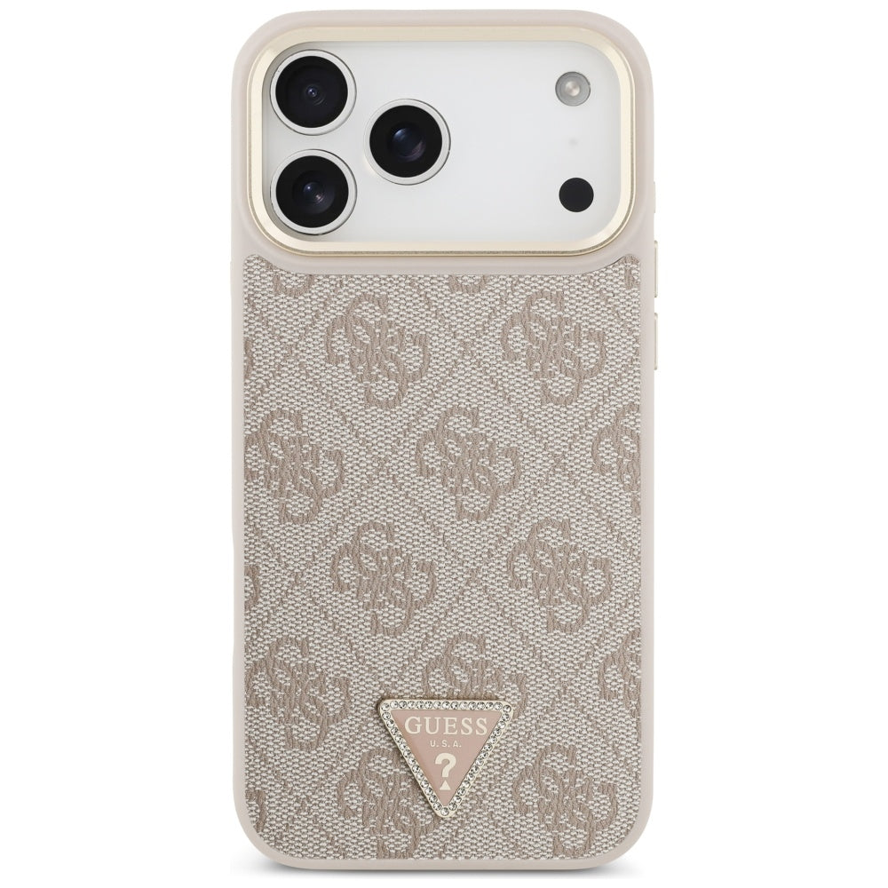 Husă Guess 4G Triangle Logo with Big Strap Metal Button MagSafe pentru iPhone 17 Pro Max – roz — imagine 2