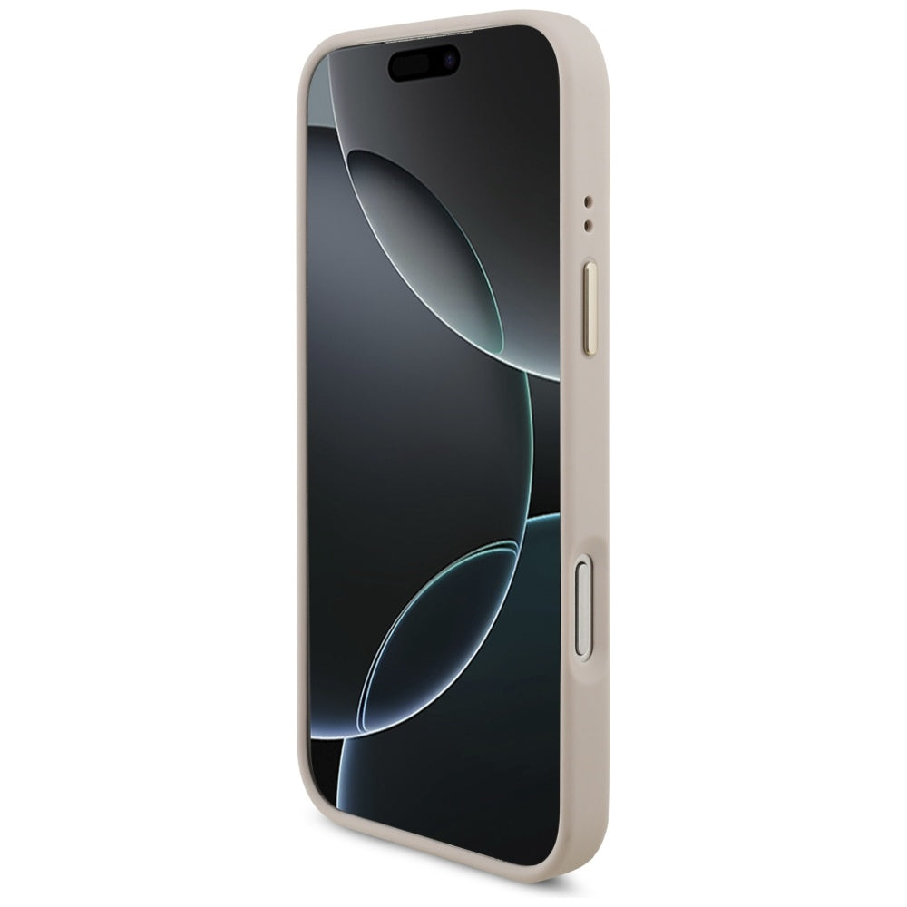 Husă Guess 4G Triangle Logo with Big Strap Metal Button MagSafe pentru iPhone 17 Pro Max – roz — imagine 4
