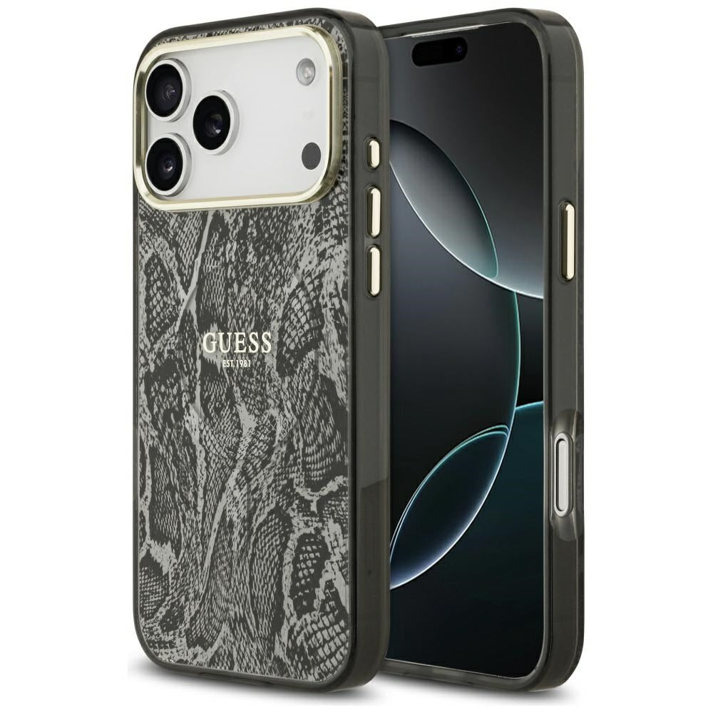 Husă Guess Python Pattern MagSafe pentru iPhone 17 Pro Max – negru — imagine 1