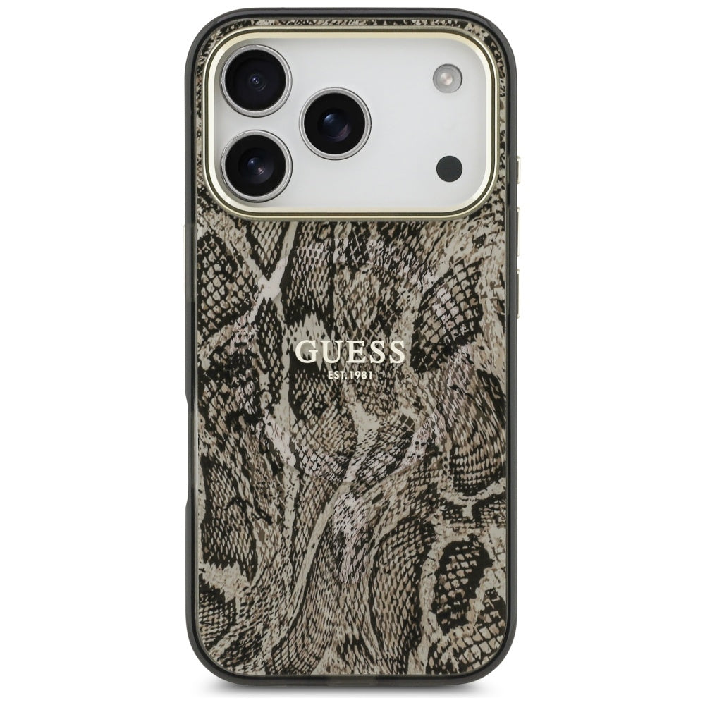 Husă Guess Python Pattern MagSafe pentru iPhone 17 Pro Max – maro (GUHMP17XHIMPYGW) — imagine 2