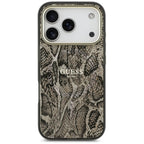 Husă Guess Python Pattern MagSafe pentru iPhone 17 Pro Max – maro (GUHMP17XHIMPYGW) — imagine 2