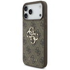 Husă Guess Hardcase 4G Classic Logo with Pearl Strap pentru iPhone 17 Pro Max – maro — imagine 2