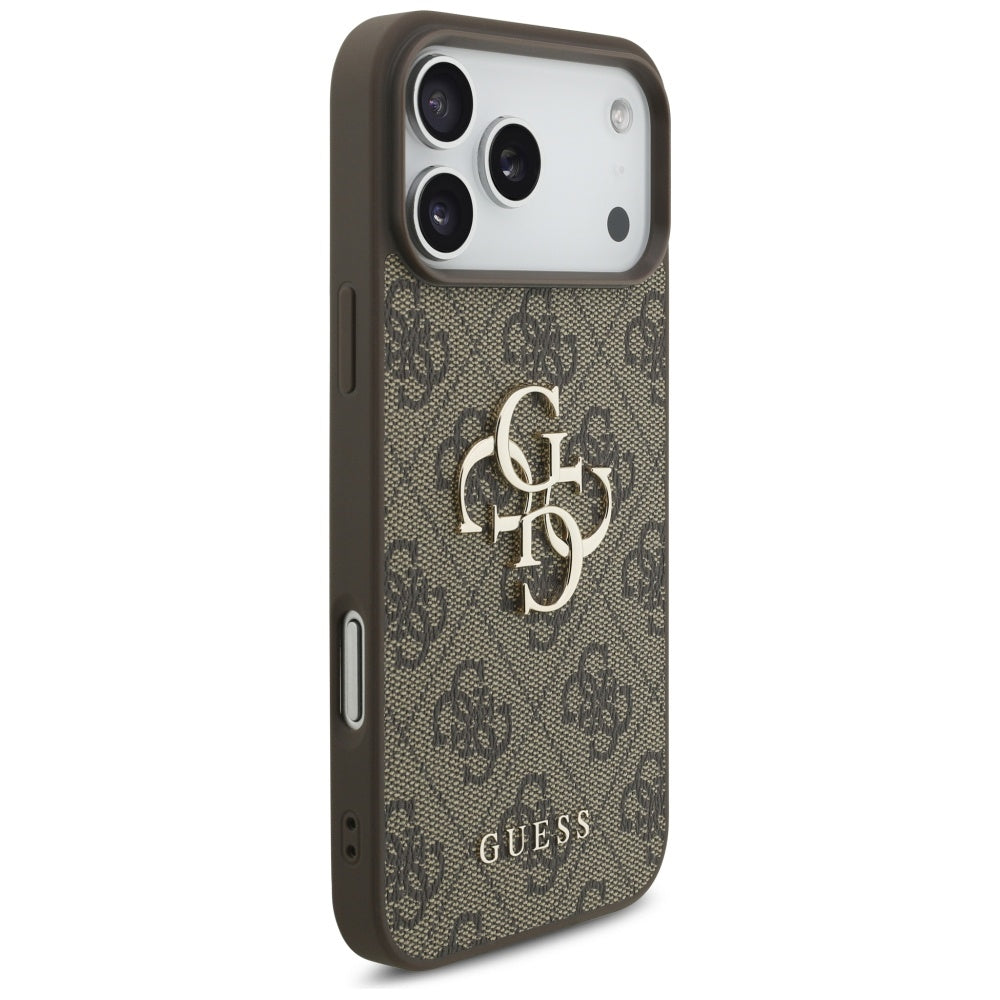 Husă Guess Hardcase 4G Classic Logo with Pearl Strap pentru iPhone 17 Pro Max – maro — imagine 3
