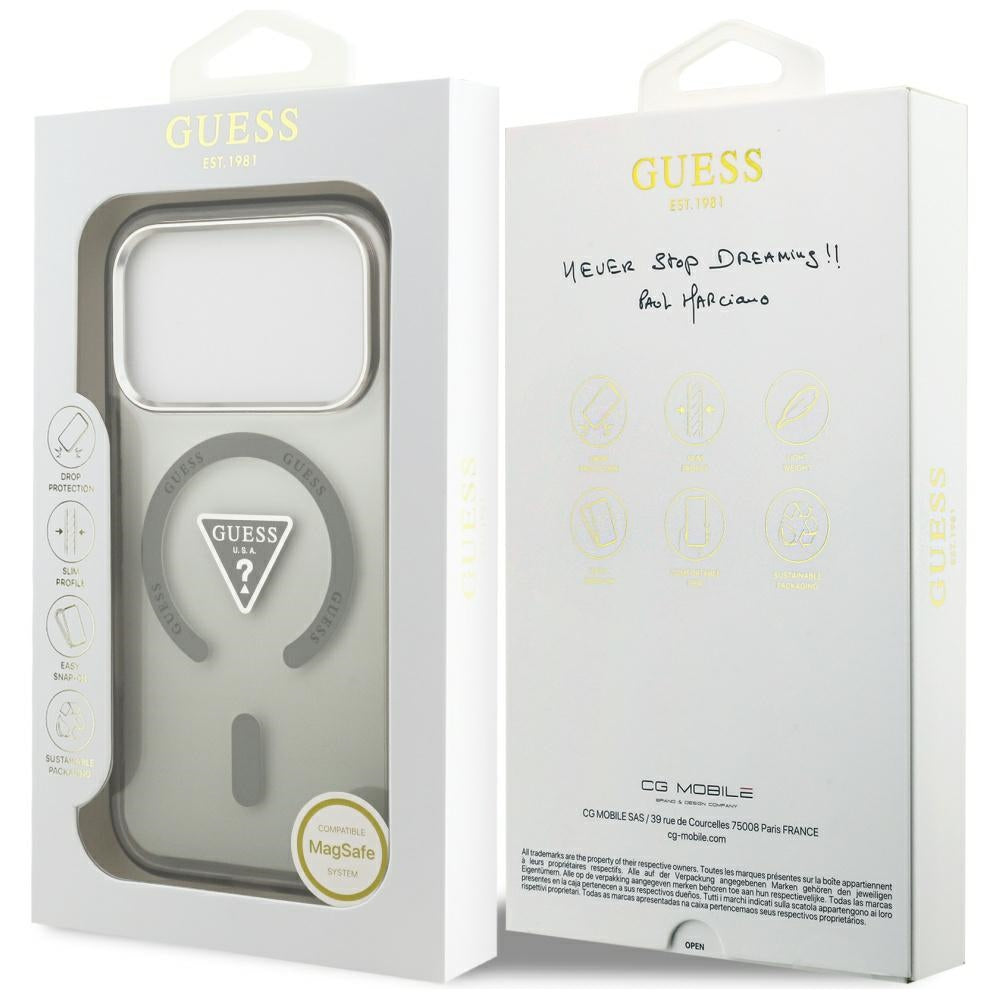 Husă Guess IML Gradient Triangle Logo MagSafe pentru iPhone 17 Pro Max – kaki — imagine 7