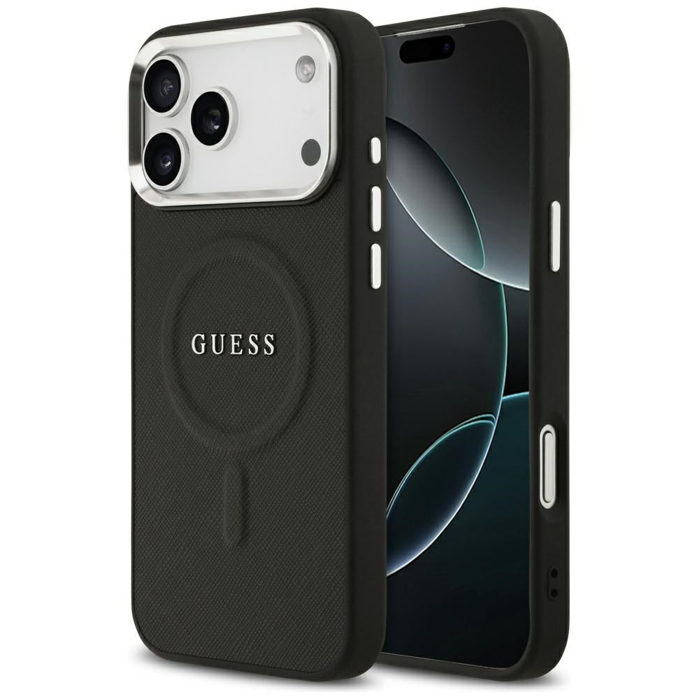 Husă Guess Hardcase Classic Logo MagSafe pentru iPhone 17 Pro Max – negru — imagine 1