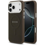 Husă Guess Hardcase Classic Logo MagSafe pentru iPhone 17 Pro Max – maro — imagine 1