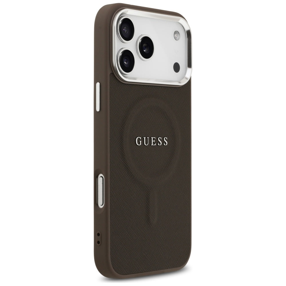 Husă Guess Hardcase Classic Logo MagSafe pentru iPhone 17 Pro Max – maro — imagine 2