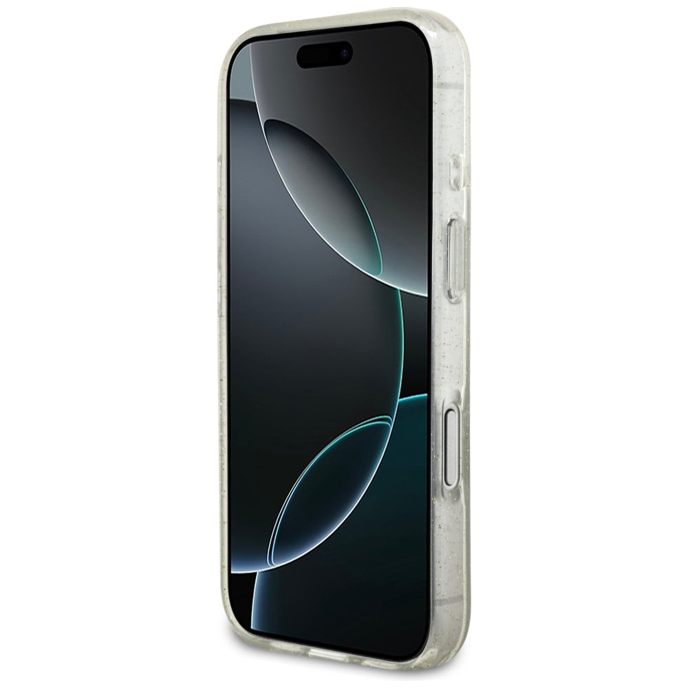 Husă Guess IML Glitter with Pearl Strap MagSafe pentru iPhone 17 Pro Max – transparent — imagine 4