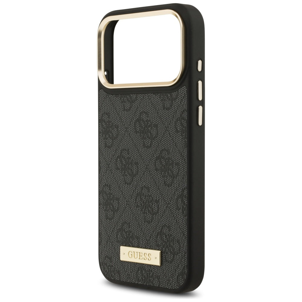 Husă Guess Hardcase 4G Logo Plate MagSafe pentru iPhone 17 Pro Max – negru — imagine 5