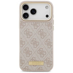 Husă Guess Hardcase 4G Logo Plate MagSafe pentru iPhone 17 Pro Max – roz — imagine 2