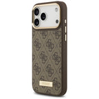 Husă Guess Hardcase 4G Logo Plate MagSafe pentru iPhone 17 Pro Max – maro — imagine 4